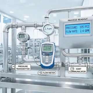 Process transmitter on stainless piping